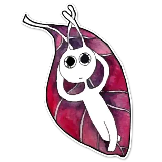 🤔 8878a268 créature, feuille, abstrait, aquarelle, blanc, design, autocollant telegram sticker