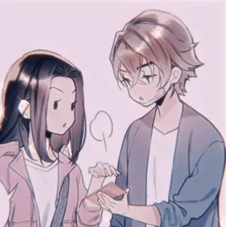 🍉 4feb1456 anime, couple, cartoon, illustration, cute, young telegram sticker