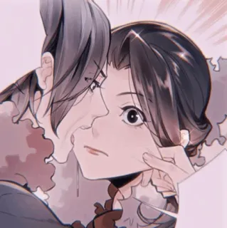 🎐 d9e1f90c anime, cartoon, portrait, couple, love, romance telegram sticker