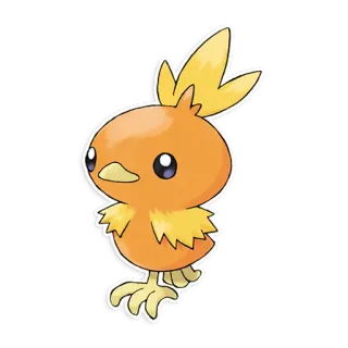 🔥 107054a1 Torchic Pokemon pokemon, poussifeu, type feu, mignon, animal whatsapp sticker