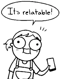 📱 5eedfbd7 It's relatable! condivisibile, cartone animato, disegno, ragazza, smartphone, carino whatsapp sticker