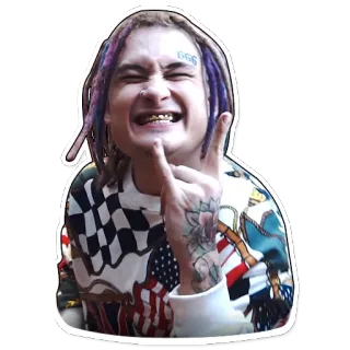 🤘 f6983ded 说唱歌手, 音乐, 歌手, 脏辫, 手势 whatsapp sticker