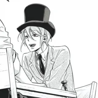 ♟ 251438e0 Anime, Personaje, Sombrero de copa, Ropa formal, Retrato telegram sticker