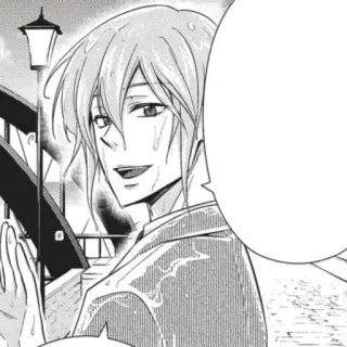 ♟ b1c2f121 Sherlock Holmes Anime, Manga, Retrato, Personaje, Sonriendo, Lluvia telegram sticker