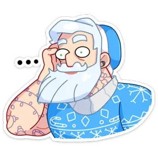 😐 58f670d8 ... 贴纸, 插画, 角色, 蓝色, 白色, 卡通 telegram sticker