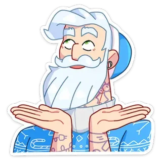 🤷‍♂️ 5be53087 男人, 胡子, 纹身, 毛衣, 卡通, 插画 telegram sticker
