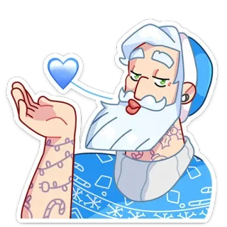 ❤️ aa10fdbe 圣诞老人, 圣诞节, 卡通, 人物, 爱心, 爱, 冬天, 节日 telegram sticker
