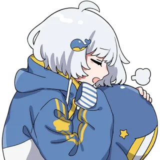 🥰 0b3bf44d Anime, Hoạt hình, Nhân vật, Dễ thương, Cá voi, Cô gái, Sticker telegram sticker