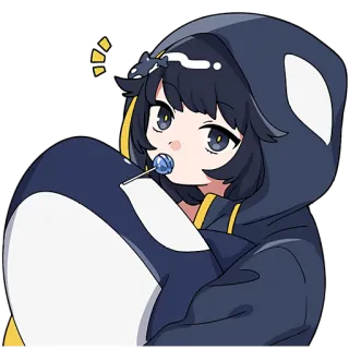 🍭 b201d73d Cô gái anime, Hoạt hình, Cá voi sát thủ, Áo hoodie, Kẹo mút, Dễ thương telegram sticker