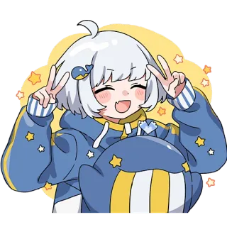 ✌️ ed936332 Anime, Dễ thương, Hoạt hình, Cô gái, Nhân vật, Kawaii, Minh họa telegram sticker