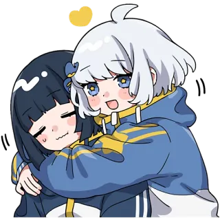 🤗 f64a9de3 Anime, Dễ thương, Cô gái, Ôm, Tình bạn, Hoạt hình telegram sticker