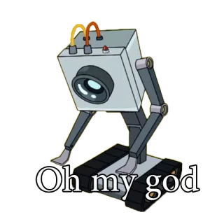 😨 52ac0347 Oh my god 로봇, 만화, 기계, 기술, 세상에 whatsapp sticker