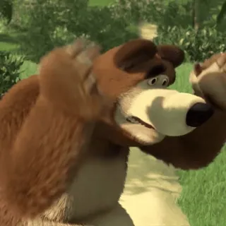 🧸 50225b2d Bear Masha and the Bear bear, cartoon, animal, animated, disappointed telegram sticker