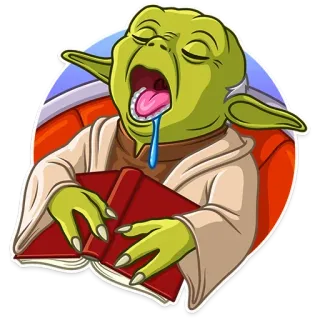 😴 86561c21 Yoda yoda, star wars, sono, livro, sonolento telegram sticker