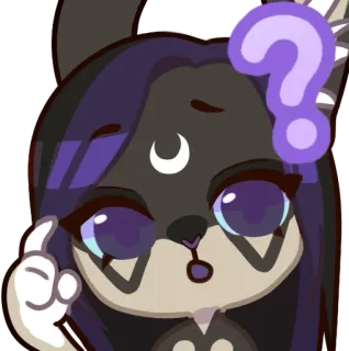 ❓ 3ac10b03 kartun, tanda tanya, kelinci, bulan, berpikir, bingung telegram sticker