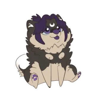 💨 e93a8600 lucu, anjing, binatang, kartun, cakar, duduk telegram sticker