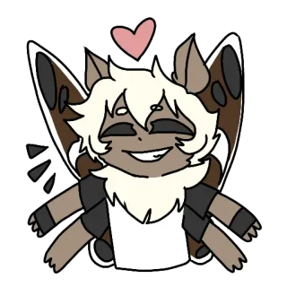 🤗 03e682e0 卡通, 可爱, 蛾, 带翅膀的生物, 快乐, 心 telegram sticker