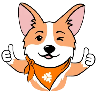 👍 20125034 hond, corgi, duim omhoog, schattig, dier telegram sticker