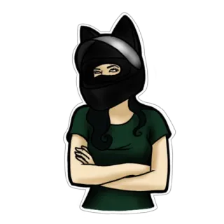 🙄 4dea791a motorcycle, helmet, woman, cat ears, sticker telegram sticker