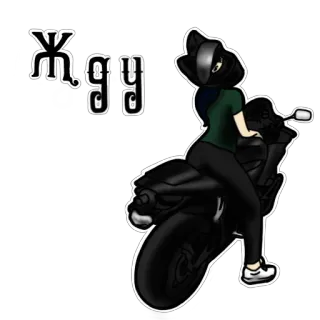 🤗 a1f9d3d1 Жду motorcycle, woman, helmet, waiting telegram sticker