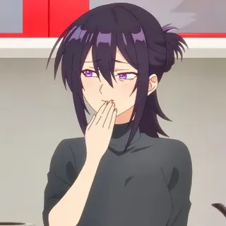 🙂 2ef0ca6f ragazza anime, capelli viola, anime, cartone animato, personaggio, donna telegram sticker