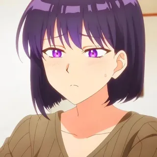 🙂 4b0fb40f anime, ragazza, capelli viola, donna, cartone animato telegram sticker