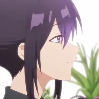 🙂 d6f3ae0a anime, ragazza, capelli viola, personaggio, femmina telegram sticker