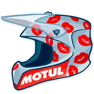 💋 c3195ca0 MOTUL 헬멧, 모토크로스, 오토바이, 키스, 입술, 스티커 telegram sticker