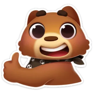 👍 0edb1d9c 熊, 卡通, 点赞, 动物, 积极, 贴纸, 插图, 吉祥物 telegram sticker