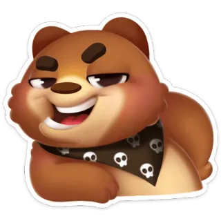 😏 1a8915f2 熊, 卡通, 可爱, 动物, 骷髅, 头巾 telegram sticker