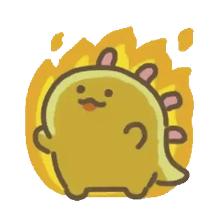 💚 1fc13b4f динозавр, огонь, мультфильм, милый, животное whatsapp sticker