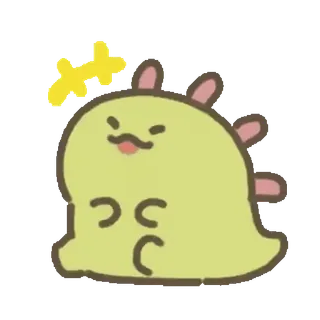 💚 800715d1 Рисунок, Мультик, Монстр, Милый, Зеленый, Животное, Смешной, Капля whatsapp sticker