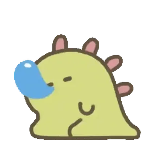 💚 c9df8dc2 динозавр, мультик, милый, капля, животное, наклейка whatsapp sticker