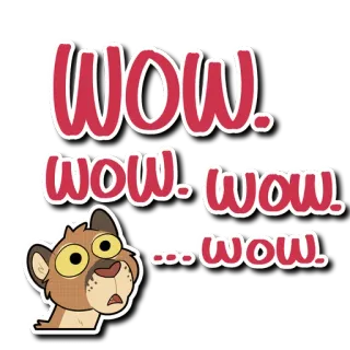 😮 0ea1c045 wow. wow. wow. ...wow. lion, animal, wow, surpris, dessin animé, expression telegram sticker