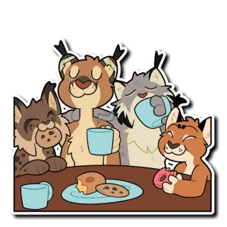 🍩 13140349 chats, boire, café, thé, petit déjeuner telegram sticker