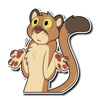 😐 36c6f316 dessin animé, couguar, lion des montagnes, haussement d'épaules, animal, mammifère telegram sticker