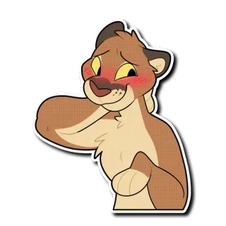 😅 617e64b6 lion, anthro, animal, furry, dessin animé telegram sticker