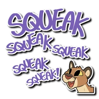 😄 6300b634 SQUEAK SQUEAK SQUEAK SQUEAK chat, couinement, animal, dessin animé telegram sticker