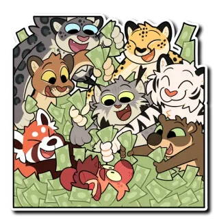 💸 68f690a6 argent, chats, animaux, dessin animé, mignon, autocollant telegram sticker