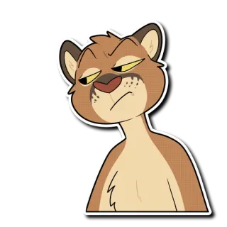 😒 7e0de1b3 dessin animé, cougar, chat, animal, autocollant telegram sticker