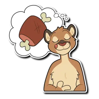 🍖 80c28999 viande, dessin animé, animal, affamé, nourriture, rêve, personnage telegram sticker