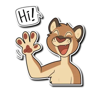 👋 86382b41 Hi! furry, animal, salut, dessin animé, salutation telegram sticker