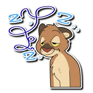 😴 a2df17ec zzz endormi, dessin animé, animal, chat, fatigué, zzz telegram sticker