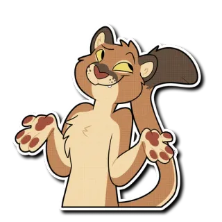 🙄 a64c3838 Dessin animé, Cougar, Haussement d'épaules, Animal, Furry telegram sticker