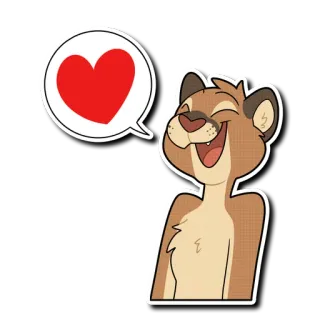 ❤️ adb4f420 cougar, animal, coeur, amour, autocollant, mammifère telegram sticker