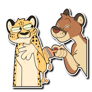 😈 b8a36392 léopard, chat, miel, dessin animé, mignon, animal telegram sticker