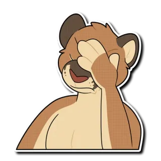😑 b8f356cb furry, animal, dessin animé, déception, facepalm, gêne telegram sticker