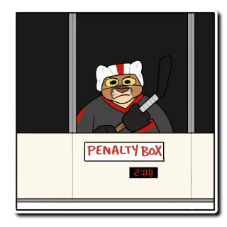 🏒 dd8e900f PENALTY BOX hockey, banc des pénalités, animal, sport telegram sticker