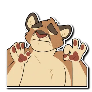 👌 e21b3b73 Anthro, Lion, Autocollant, Ok, Furry, Félin telegram sticker