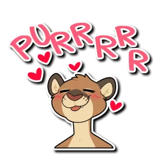 🥰 e983251f PURRRRR chat, animal, mignon, coeurs, ronronnement, autocollant telegram sticker